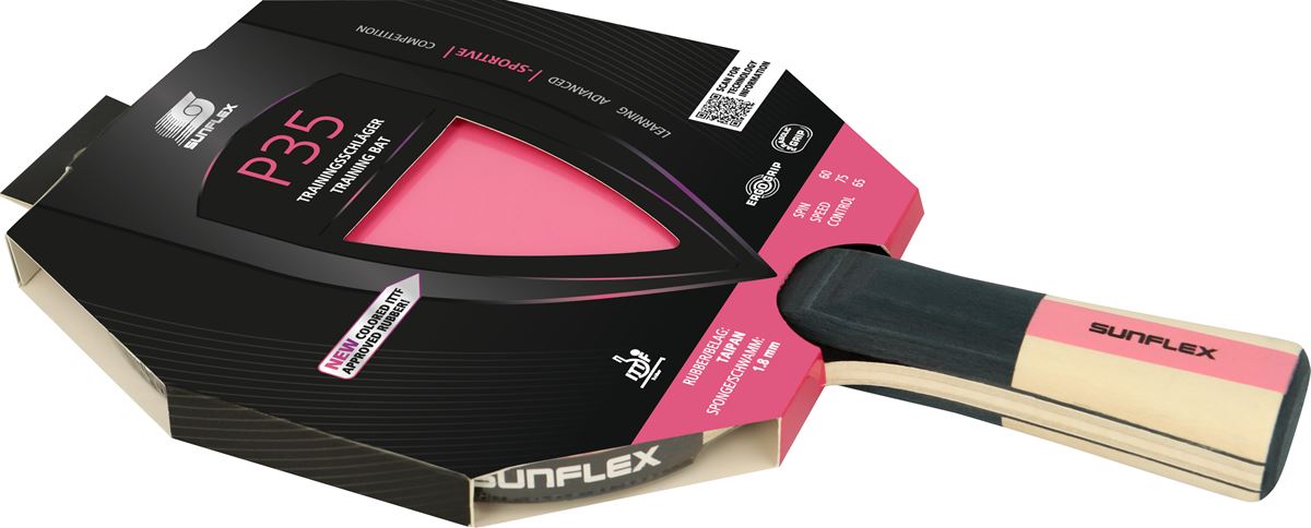 Tischtennisschläger-Sunflex Color Comp P35  - konkaver Griff I Toba-Sport.Shop